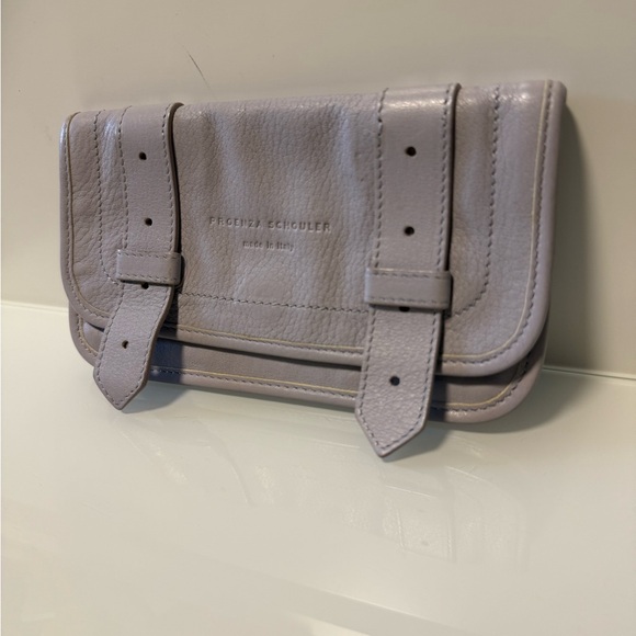 Gray Lilac Leather Women's Clutch - Picture 8 of 17